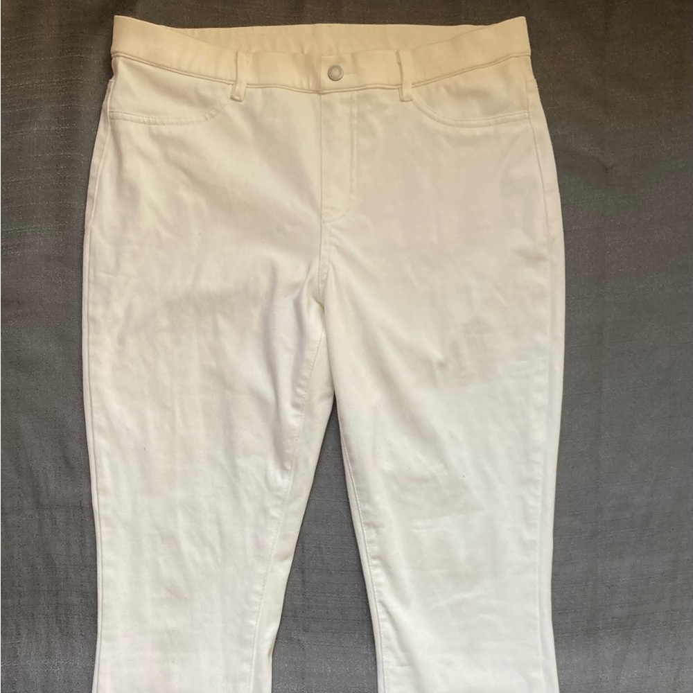 Uniqlo Jegging Jeans White / Off-White Mid Rise Stretch Back Pockets Casual - XL